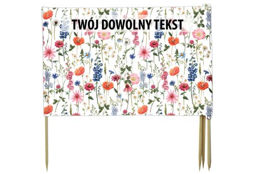 PARAWAN PLAŻOWY Polne kwiaty z indywidualnym napisem 5 PANELI 69.5 na Arena.pl