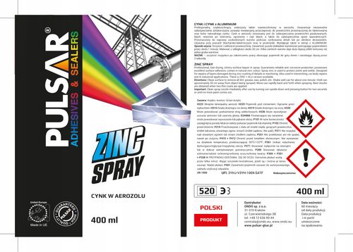 CYNK W SPRAYU PULSAR OCYNK PODKŁAD ANTYKOROZYJNY 400 ml x8 na Arena.pl