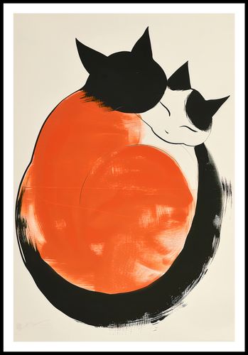 Plakat 68x101cm Yin i Yang Kotów na Arena.pl