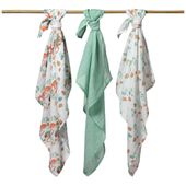 BABYONO Pieluszki muślinowe turkusowe 3 sztuki