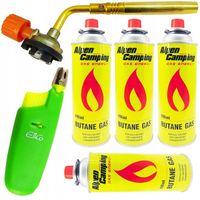 PALNIK MOSIĘŻNY DO PAPY GAZOWY LUTLAMPA ZŁOTY 4 x Kartusze Alpen Camping