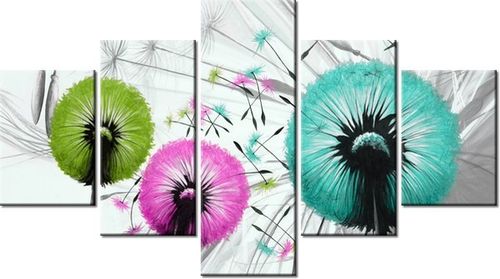 75CM 120 OBRAZ 5 ELEM KOLOROWE DMUCHAWCE ŚCIENNY DRUK na Arena.pl