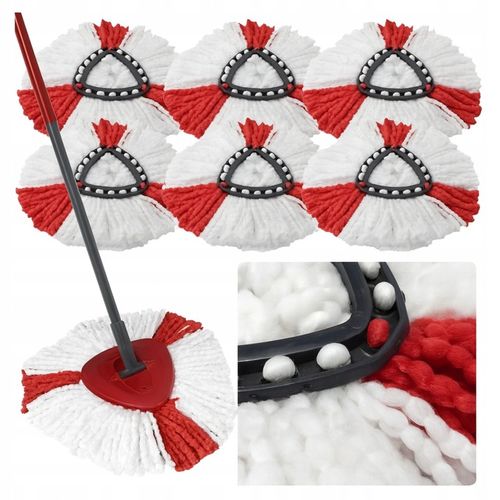 6x KOŃCÓWKI DO MOPA OBROTOWEGO zamiennik VILEDA TURBO mega chłonne ZAPAS na Arena.pl