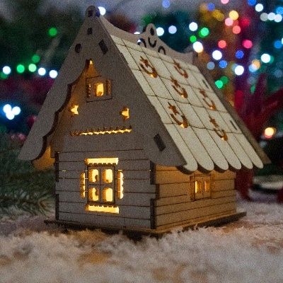 DOMEK LAMPION ŚWIĄTECZNY LED LAMPKA PREZENT DIY na Arena.pl