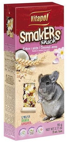 Kolby z płatkami kokosa i róży - zdrowy przysmak dla szynszyli Vitapol 2szt na Arena.pl