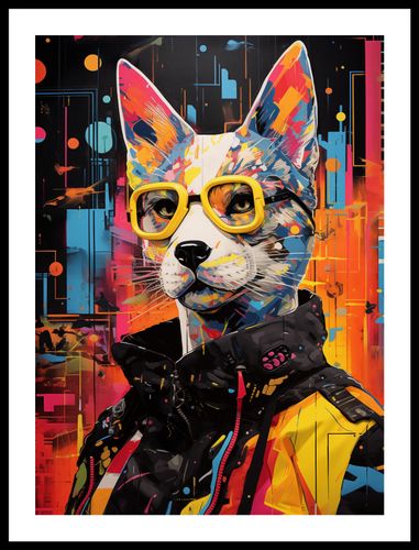 Plakat 40x55cm Kot w Miejskim Stylu na Arena.pl