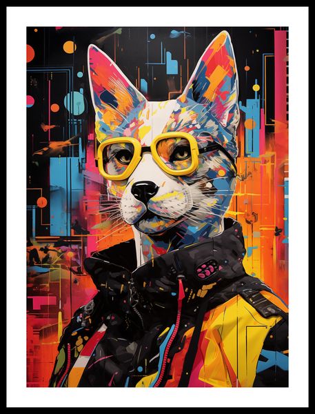 Plakat 40x55cm Kot w Miejskim Stylu zdjęcie 3