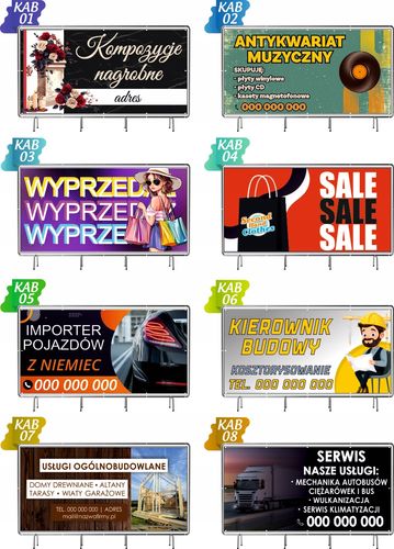 Baner reklamowy - Plandeka oczkowana 200x100 cm Meble na wymiar na Arena.pl