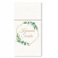 Kieszonki na SZTUĆCE KOMUNIA ŚWIĘTA gałązki eukaliptusa x20