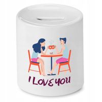 Skarbonka Dla Chłopaka I Love You Prezent Z Nadrukiem Ze Zdjęciem