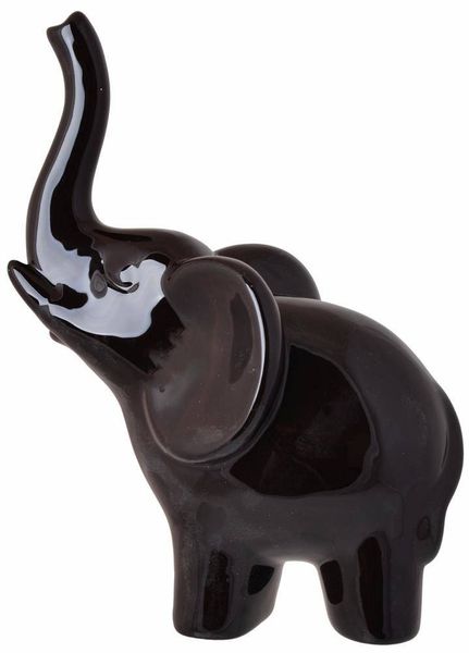 Figurka ceramiczna słoń czarny duży zdjęcie 1