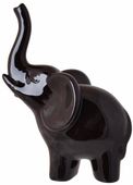 Figurka ceramiczna słoń czarny duży