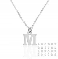 Naszyjnik łańcuszek literka z literką M lub inną dowolną srebro 925