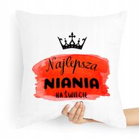 Prezent Poduszka Dla Niani Opiekunka Najlepsza Z Nadrukiem Ze Zdjęciem