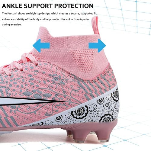 Męskie Buty Piłkarskie Korki z Wysoką Cholewką Różowe 37 EU Treningowe na Arena.pl