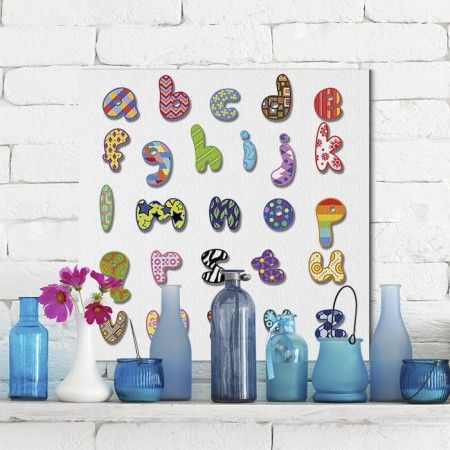 Alfabet - obraz na płótnie 60x60 cm zdjęcie 4