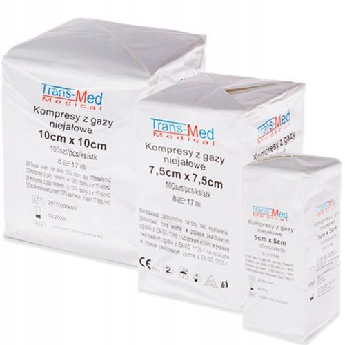 Kompresy gazowe niejałowe 17N8W 5 x 5 a100SZT x 100 opakowań na Arena.pl