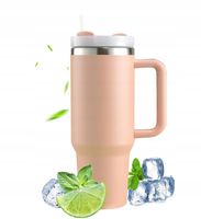 DUŻY Iceflow Kubek Termiczny do samochodu 40OZ z Straw różowy 1200ML