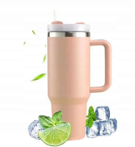 DUŻY Iceflow Kubek Termiczny do samochodu 40OZ z Straw różowy 1200ML na Arena.pl
