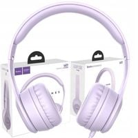 Słuchawki przewodowe nauszne nagłowne AUX Jack 3.5mm z mikrofonem do rozmów