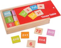 Drewniana Tabliczka Mnożenia kolorowe klocki w skrzyneczce