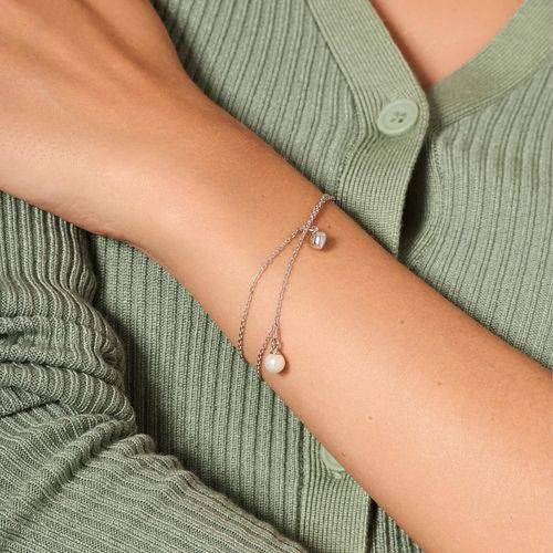 Srebrna bransoleta Staviori z perłami na Arena.pl