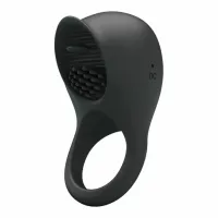 pretty love licking ring - silikonowy pierścień wibrujący usb czarny