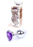 plug jewellery silver  heart plug  purple