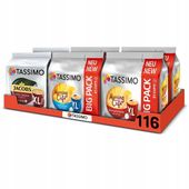 Kapsułki Tassimo MEGAPACK XXL kawy czarne, 5+1 opakowanie GRATIS!