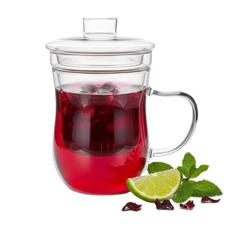 Kubek żaroodporny z zaparzaczem 400 ml do zaparzania herbaty ziół i kawy na Arena.pl