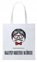 Dzień Nauczyciela Prezent Torba Eco Biała Shopper Z Nadrukiem Ze Zdjęciem