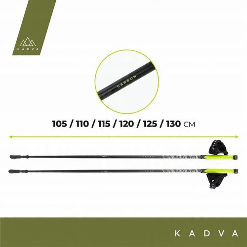 Kije nordic walking KADVA Raylan szary 110 cm Lekkie Karbon Włókno szklane na Arena.pl