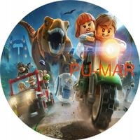 Opłatek na tort Lego Jurasik World Dinozaur Klocki