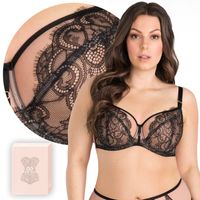 Koronkowy Miękki Biustonosz Soft GORSENIA K834 BACK TO BLACK czarny