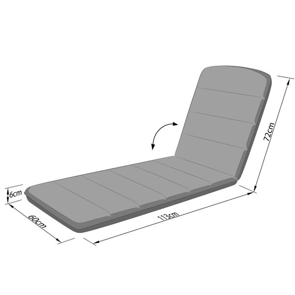 Poduszka AMELIA na długi leżak ogrodowy plażowy, materac 185x60x6cm zdjęcie 13