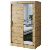 Szafa Przesuwna 120cm HUGO Artisan Garderoba 2 wnętrza