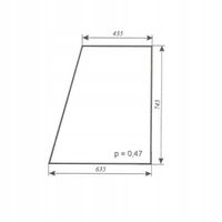 szyba drzwi górna - góra ciągnika Zetor 4712 4718 5718 6718 47187926