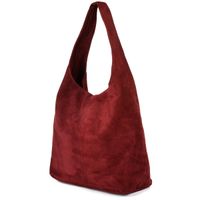 Włoska Torebka worek Skórzana zamsz Naturalny musztarda U35