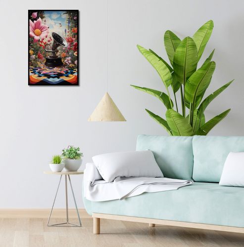 Plakat 40x60cm Gramofon w Kwiatach na Arena.pl