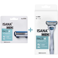 ZESTAW ISANA MEN PACE 4 WKŁADY DO MASZYNKI DO GOLENIA 4-OSTRZOWE + MASZYNKA