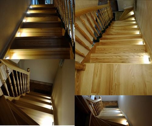 OŚWIETLENIE SCHODÓW ZESTAW 12 OPRAW LED 1,5W ZASILACZ,CZUJNIKI RUCHU na Arena.pl