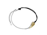 Bransoletka szczęścia celebrytka bawełna skrzydło anioła angel wing srebro 925 Z1711BGR_B