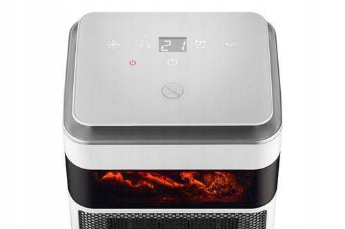 Termowentylator Grzejnik ceramiczny FARELKA Efekt Płomienia Panel LCD na Arena.pl