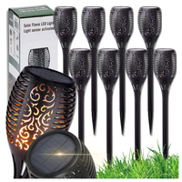 lampy pochodnie solarne ogrodowe płomień led lampki lampka solarna 8x