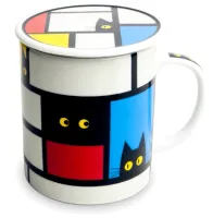 Kubek z filtrem do herbaty i pokrywką Neo Kotki 300ml - Jewel Japan