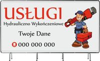 BANER REKLAMOWY 100x50 cm USŁUGI HYDRAULICZNO WYKOŃCZENIOWE różne wzory