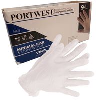 Rękawice Gumowe  Jednorazowe Winylowe Niepudrowane (Clear, L) - 100 Sztuk