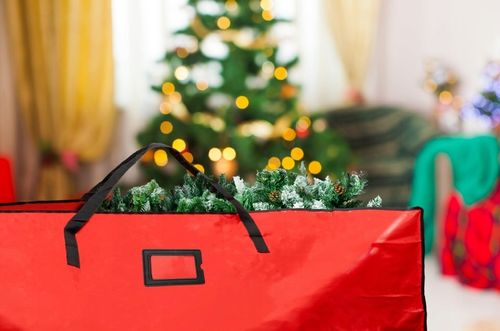 TORBA NA CHOINKĘ DO PRZECHOWYWANIA CZERWONA WODOODPORNA CHRONI PRZED KURZEM na Arena.pl