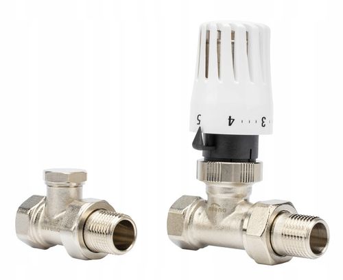 ZESTAW TERMOSTATYCZNY PROSTY ZAWÓR ZASILAJĄCY POWROTNY GŁOWICA DO na Arena.pl
