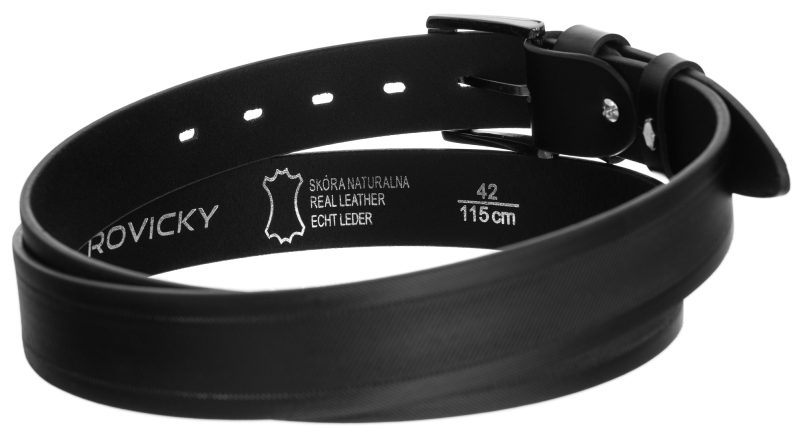 Skórzany pasek męski do garnituru klamra Rovicky zdjęcie 3